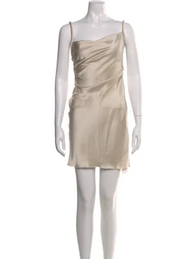Pre-owned Nanushka Cowl Neck Mini Dress In Neutral