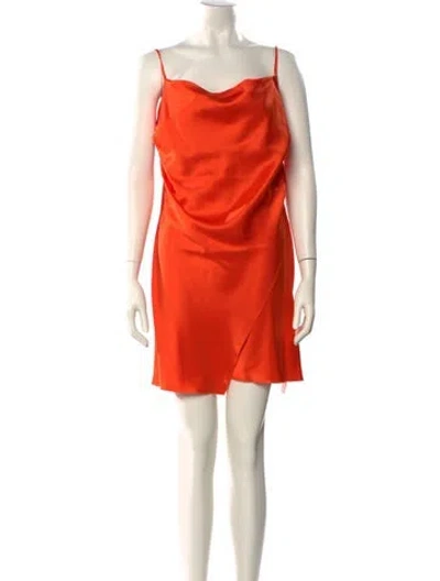Pre-owned Nanushka Cowl Neck Mini Dress W/ Tags In Orange