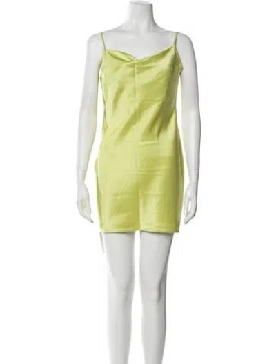 Pre-owned Nanushka Cowl Neck Mini Dress In Yellow