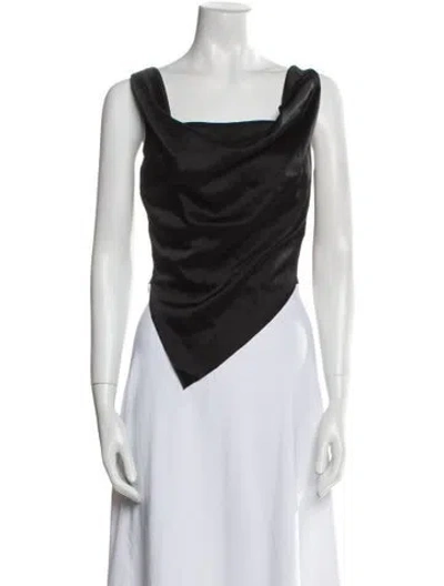 Pre-owned Nanushka Cowl Neck Sleeveless Blouse In Black