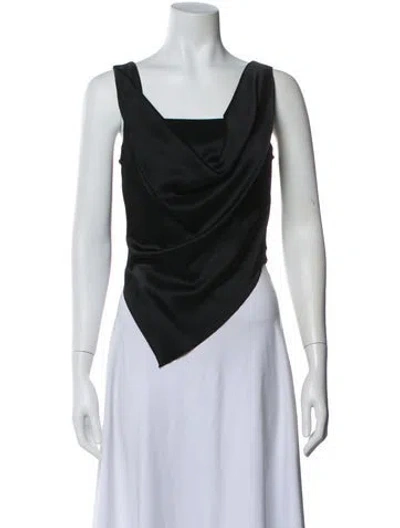 Pre-owned Nanushka Cowl Neck Sleeveless Top In Black