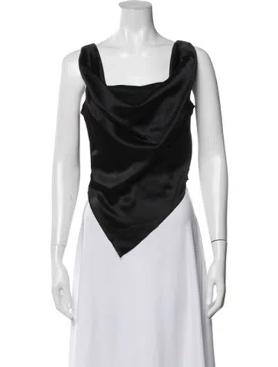 Pre-owned Nanushka Cowl Neck Sleeveless Top In Black