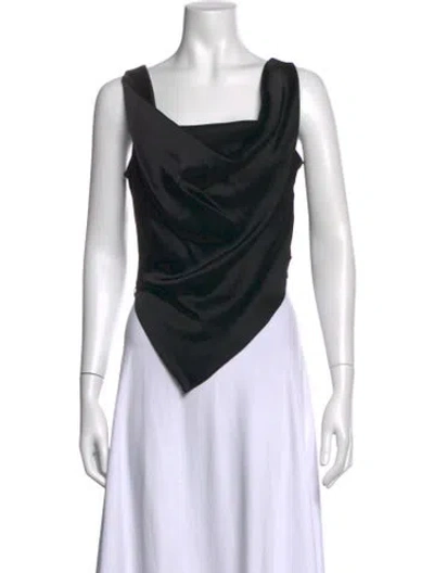 Pre-owned Nanushka Cowl Neck Sleeveless Top In Black