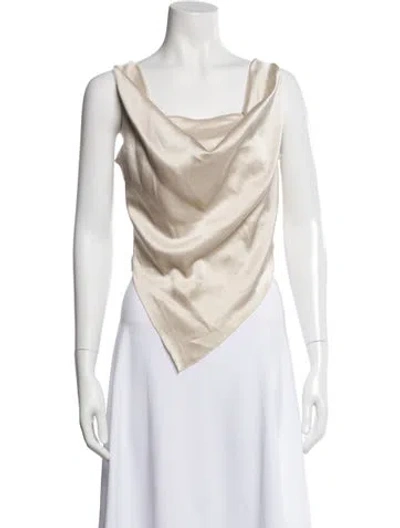 Pre-owned Nanushka Cowl Neck Sleeveless Top In Neutral