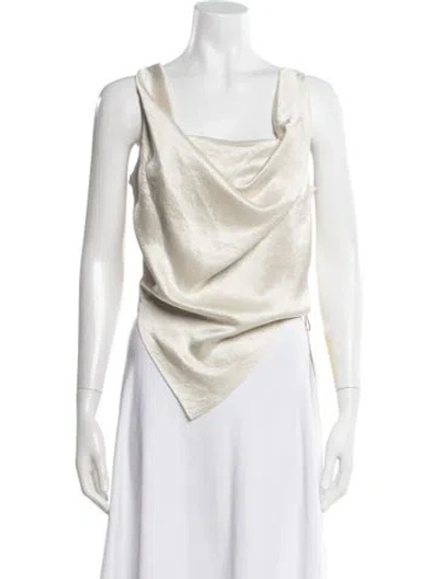 Pre-owned Nanushka Cowl Neck Sleeveless Top W/ Tags In Neutral