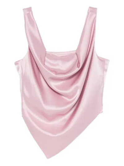 Nanushka Cowl-neck Top In Pink