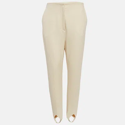Pre-owned Nanushka Cream Jersey Darby Stirrup Leggings M