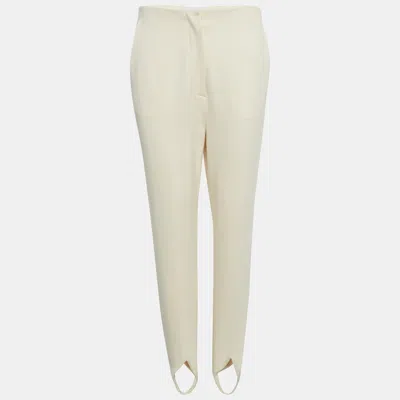 Pre-owned Nanushka Cream Jersey Darby Stirrup Leggings M
