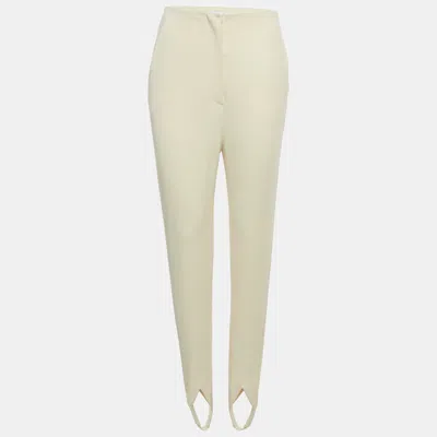 Nanushka Cream Jersey Darby Stirrup Leggings Xs In White
