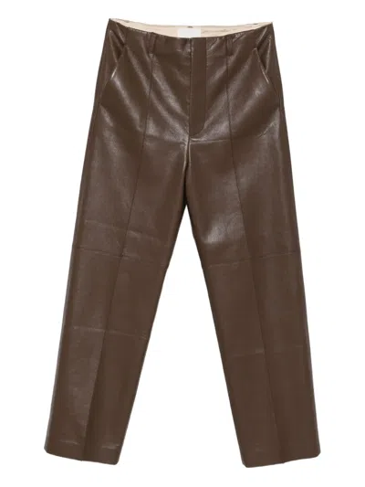 Nanushka Crease-seam Trousers In Brown