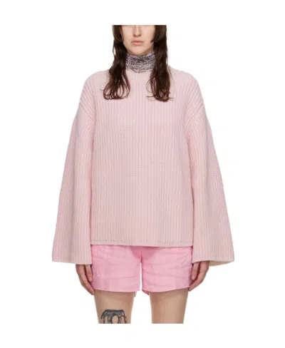 Nanushka Crew-neck Fitted Jumper In Pink