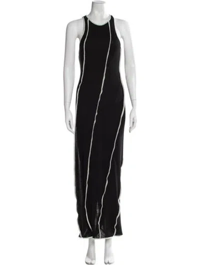 Pre-owned Nanushka Crew Neck Long Dress In Black
