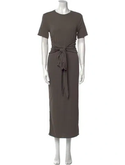 Pre-owned Nanushka Crew Neck Long Dress In Gray