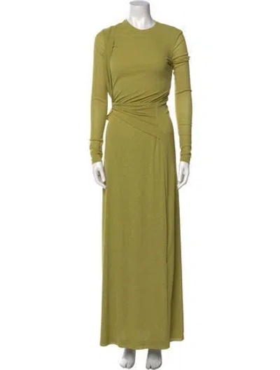 Pre-owned Nanushka Crew Neck Long Dress In Green
