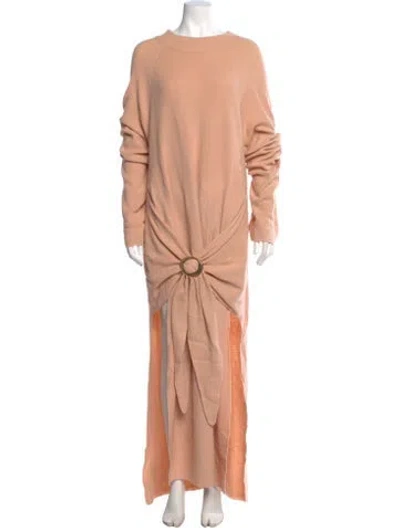Pre-owned Nanushka Crew Neck Long Dress In Pink