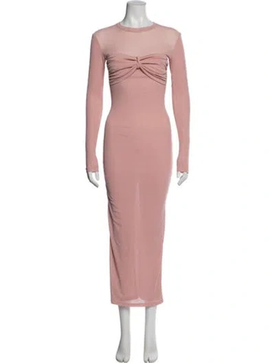 Pre-owned Nanushka Crew Neck Long Dress In Pink