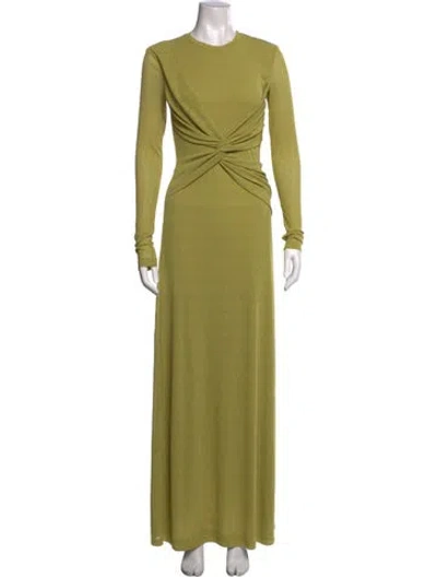 Pre-owned Nanushka Crew Neck Long Dress W/ Tags In Green