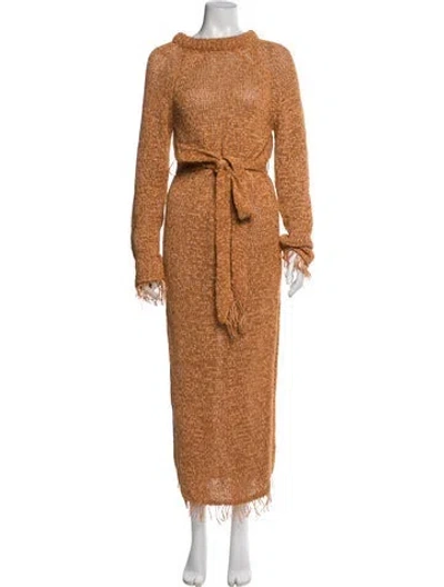 Pre-owned Nanushka Crew Neck Long Dress W/ Tags In Orange