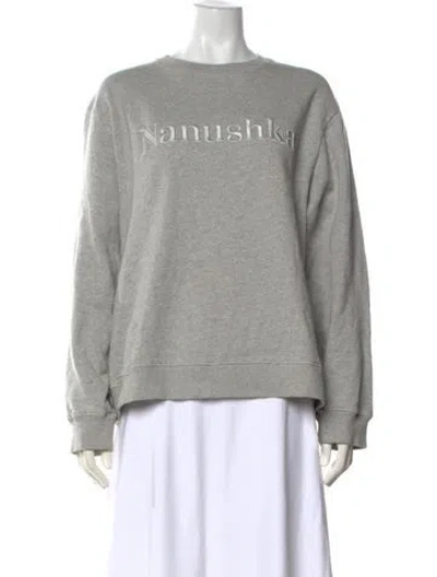 Pre-owned Nanushka Crew Neck Long Sleeve Sweatshirt In Gray