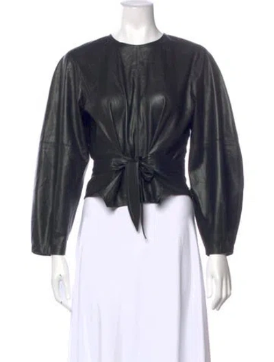 Pre-owned Nanushka Crew Neck Long Sleeve Top In Black