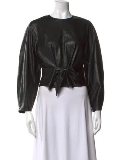 Pre-owned Nanushka Crew Neck Long Sleeve Top In Black