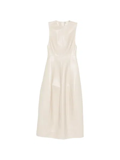 Nanushka Crew-neck Midi Dress In Neutral
