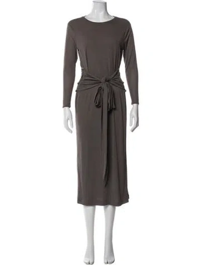 Pre-owned Nanushka Crew Neck Midi Length Dress In Neutral