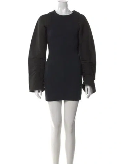 Pre-owned Nanushka Crew Neck Mini Dress In Black