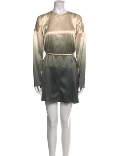 Pre-owned Nanushka Crew Neck Mini Dress In Gray