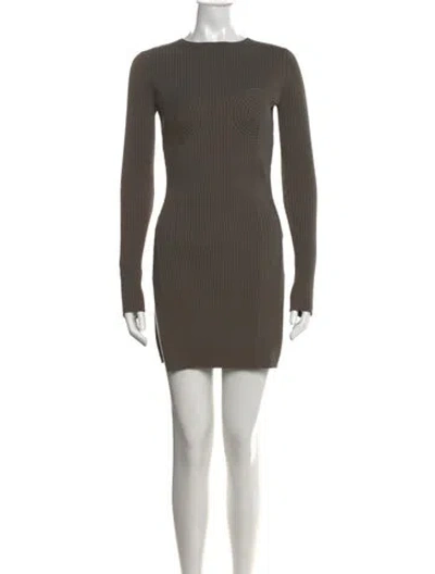 Pre-owned Nanushka Crew Neck Mini Dress In Green