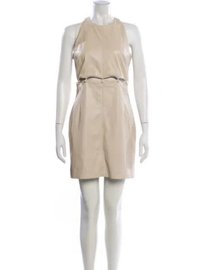 Pre-owned Nanushka Crew Neck Mini Dress In Neutral