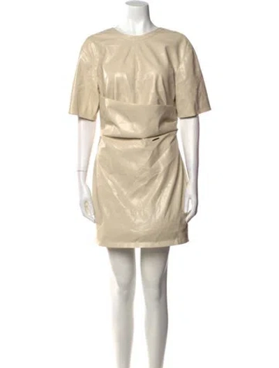 Pre-owned Nanushka Crew Neck Mini Dress W/ Tags In Neutral