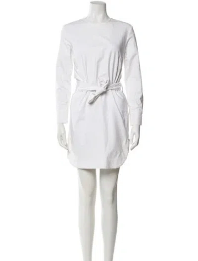 Pre-owned Nanushka Crew Neck Mini Dress In White