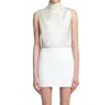 Nanushka Crinkled-satin Turtleneck Top In Ecru In White