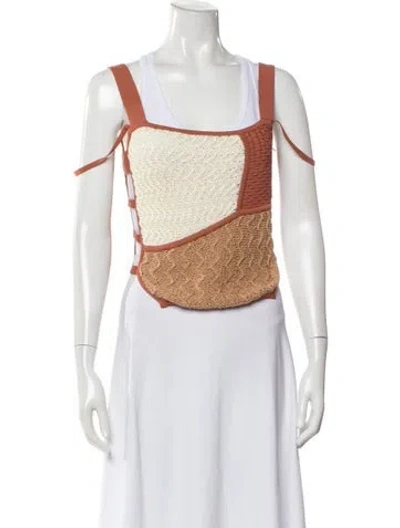 Pre-owned Nanushka Crochet Crew Neck Top In Multi