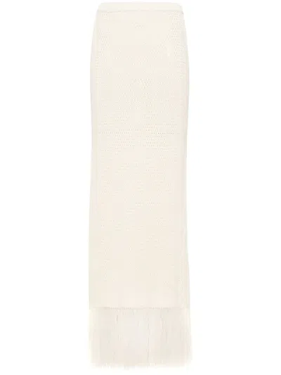 Nanushka Crochet Midi Skirt In Neutrals