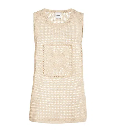 Nanushka Myrtille Crochet-knit Top In Neutrals