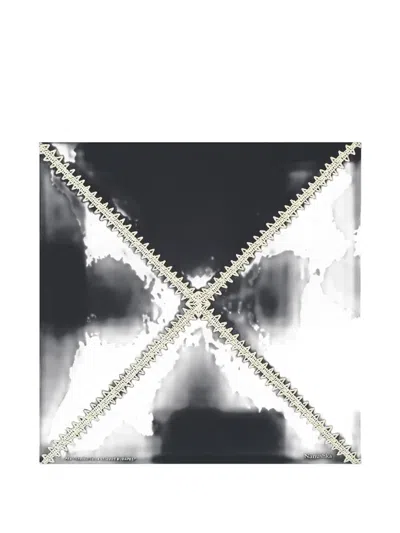 Nanushka Crochet Silk Scarf In Orange