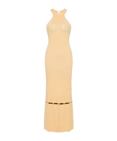 Nanushka Seya Knitted Maxi Dress In Nude