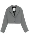 Nanushka Cropped Boxy Fit Blazer In Grey