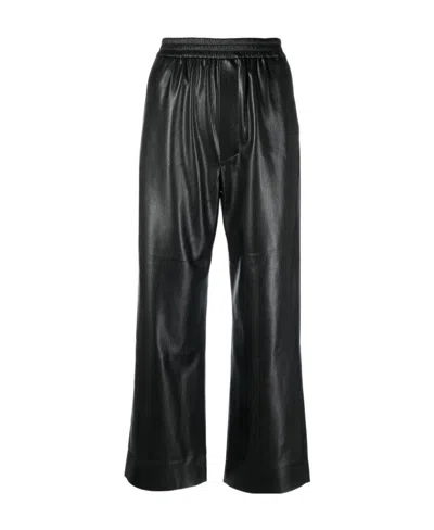 Nanushka Cropped Straight-leg Trousers In Black