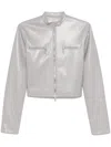 Nanushka Cropped Zip-up Jacket In Grey