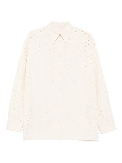 Nanushka Cut-out Collared Shirt In White