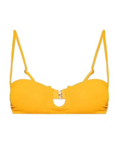 Nanushka Cut-out Detail Bandeau Bikini Top In Yellow