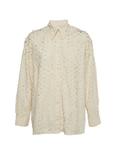 Pre-owned Nanushka Cut-out Oversized Shirt In Neutral