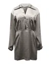 Nanushka Cutout Shirt Dress In Taupe Triacetate Polyester In Grey