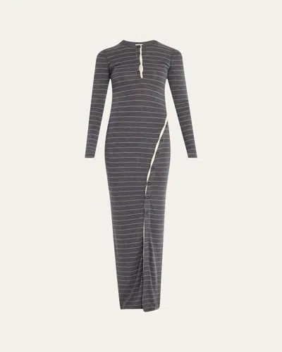 NANUSHKA DAKOA BUTTONED FINE MERINO MAXI DRESS
