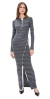 Nanushka Gray Dakoa Striped Terry Merino Maxi Dress In Gray