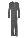 Nanushka Dakoa Buttoned Fine Merino Maxi Dress In Gray