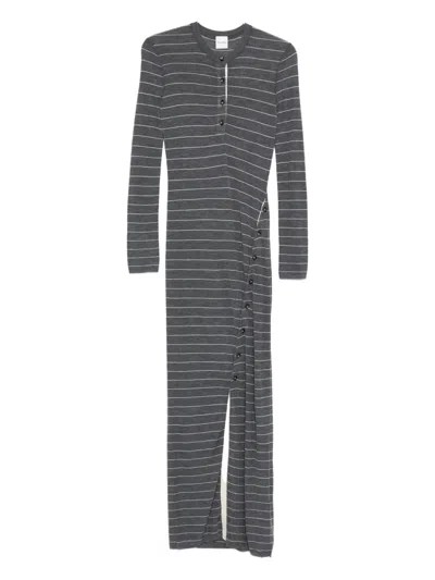 NANUSHKA DAKOA STRIPED BUTTON-FRONT MAXI DRESS